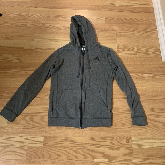 Adidas Grey Hoodie Youth Size Small - Picture 1 of 2